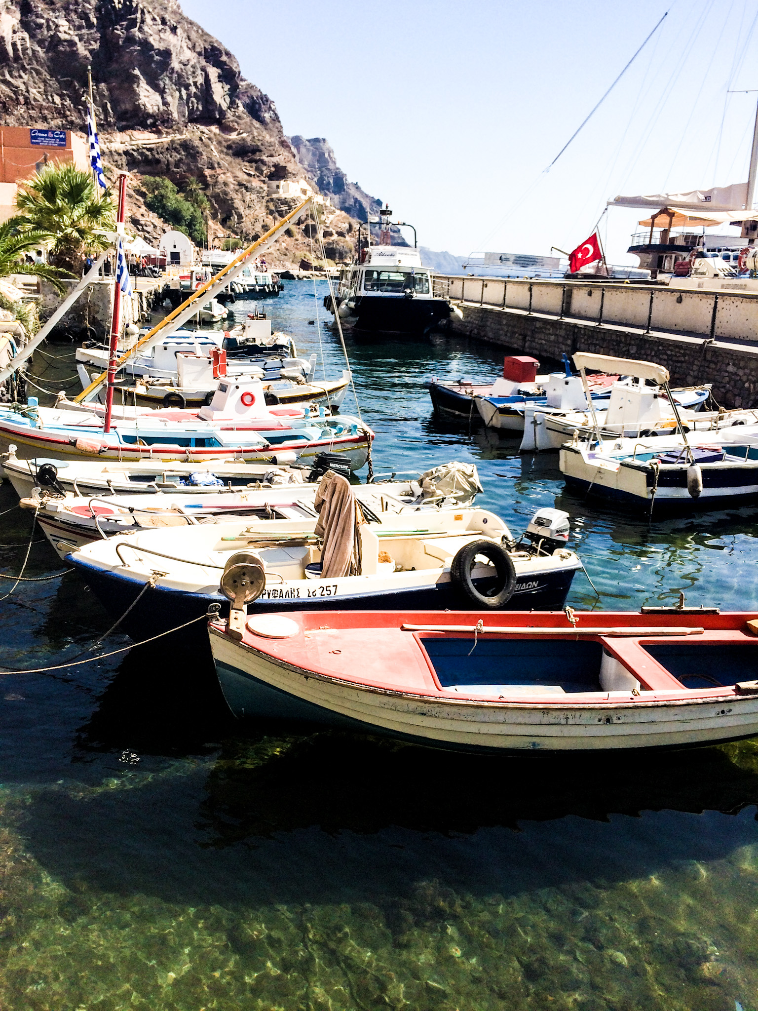 Boats in Santorini